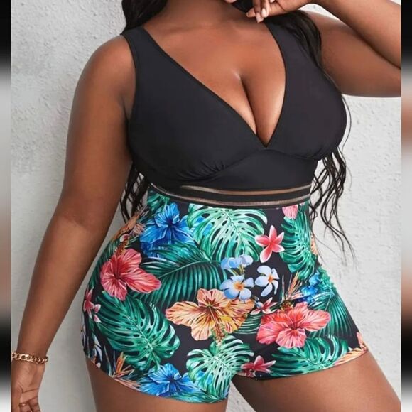 Tropical plus size one piece Swimsuit sz 2XL - Picture 5 of 7